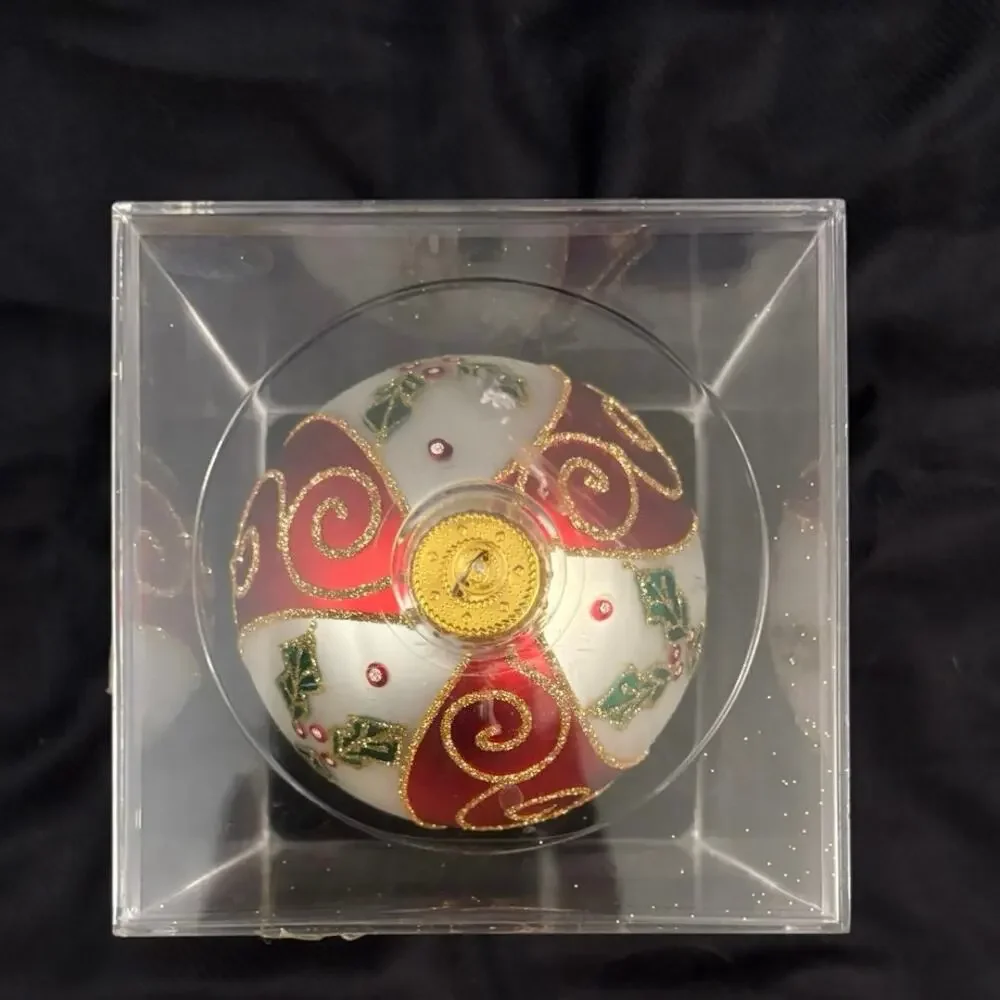 Designers Studio Handcrafted Glass Christmas Ornament in Case
